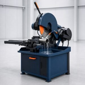 Industrial cold saw cutting metal tube